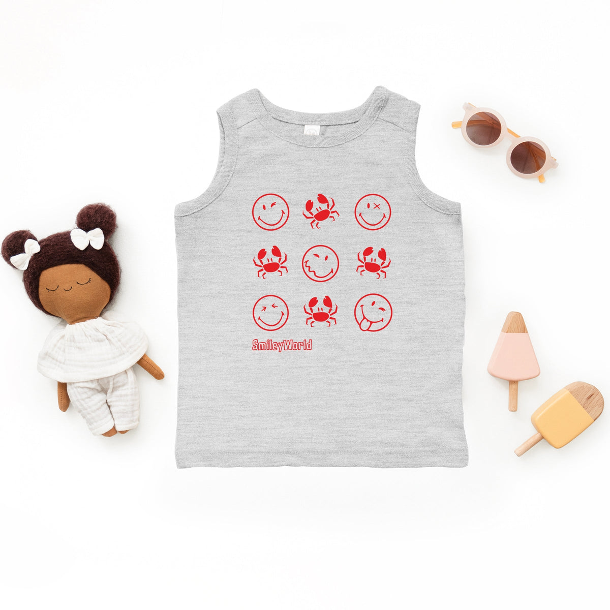 SmileyWorld Crabby Grid - Toddler Graphic Tank