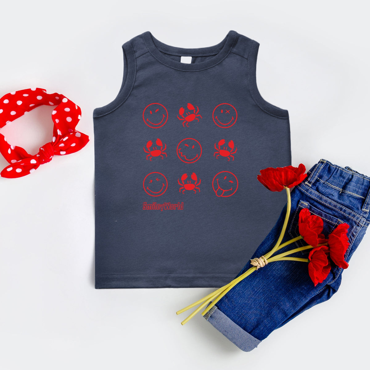 SmileyWorld Crabby Grid - Toddler Graphic Tank