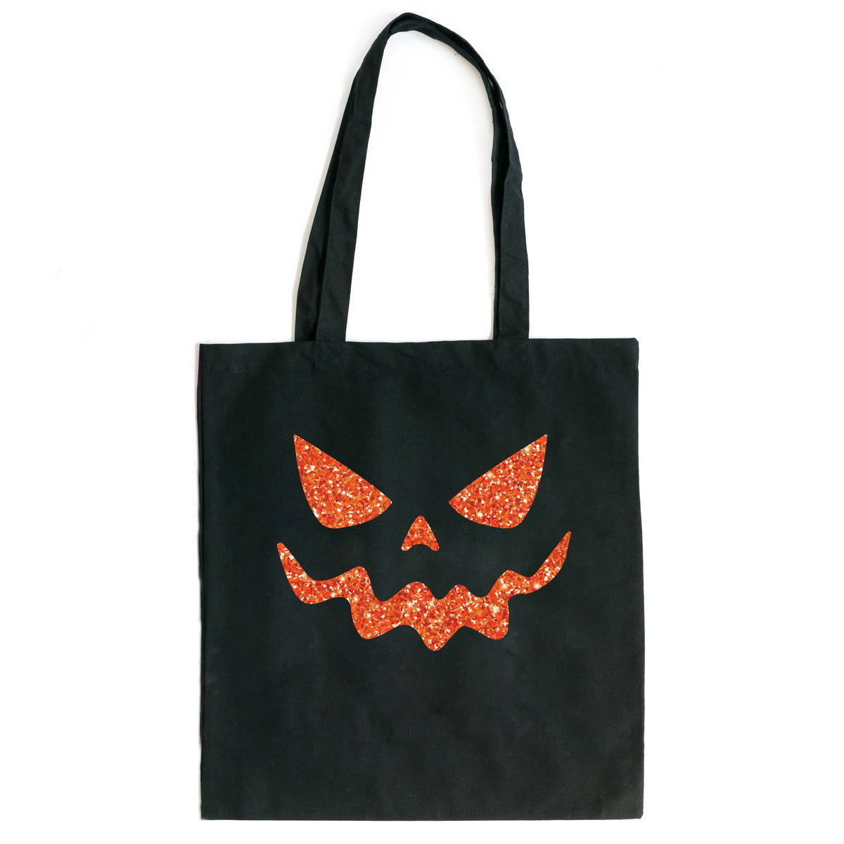 Pumpkin Face Glitter - Canvas Tote