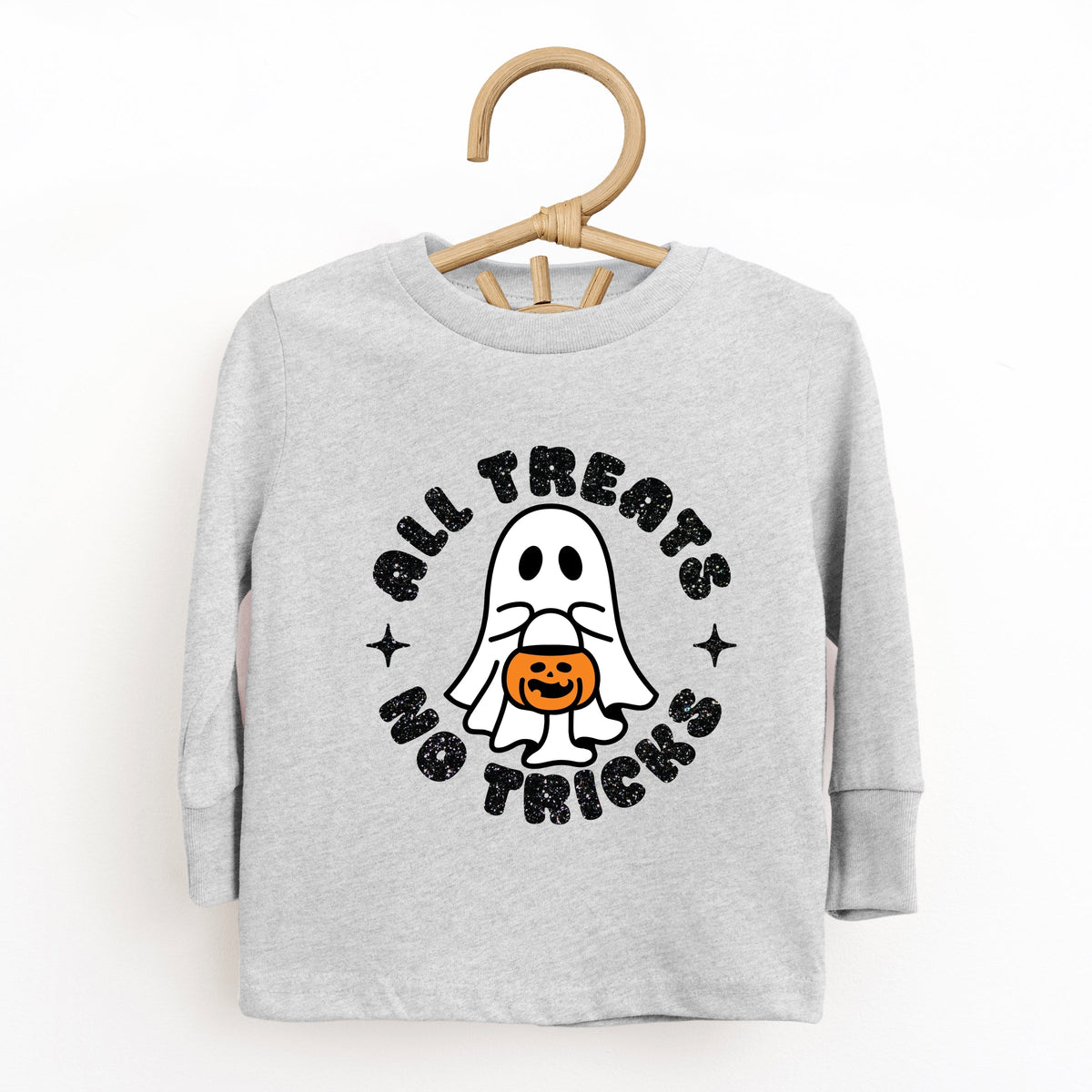 All Treats No Tricks Ghost Glitter - Toddler Long Sleeve product image 5