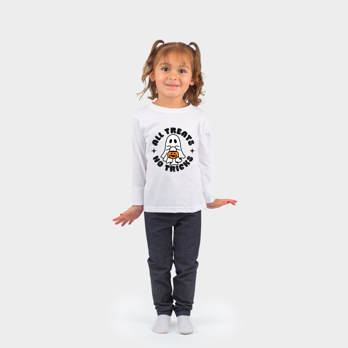 All Treats No Tricks Ghost Glitter - Toddler Long Sleeve product image 1