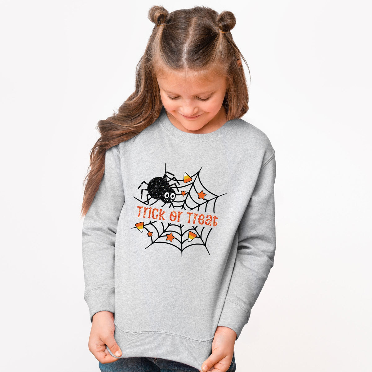 Trick or Treat Spiderweb Glitter - Youth Graphic Sweatshirt product image 1