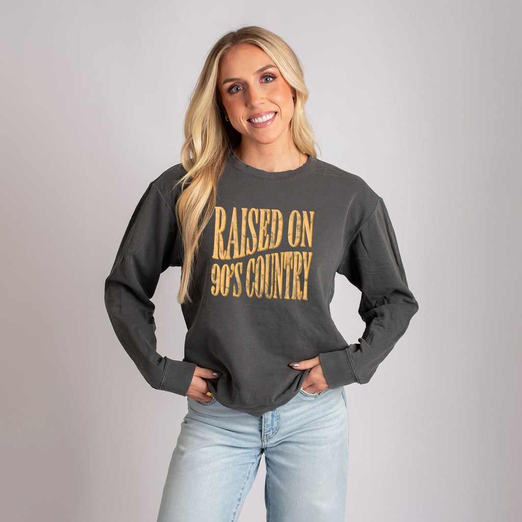 Raised on 90s Country Distressed - Women's Garment Dyed product image 1