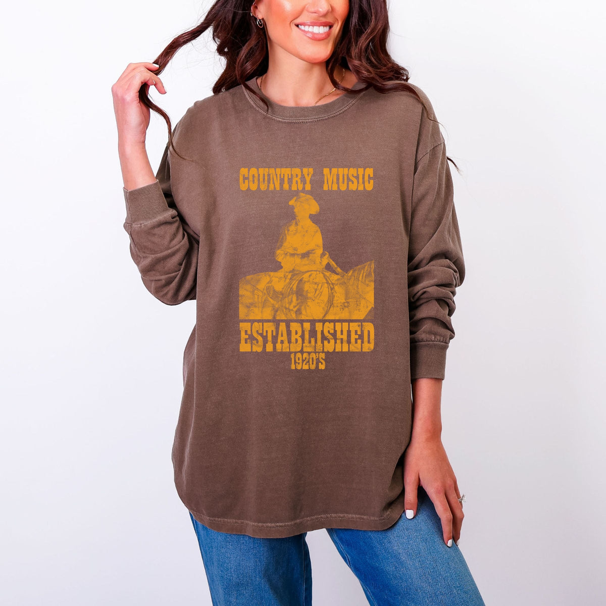 Country Music EST 1920s - Women's Garment Dyed Long Sleeve product image 4