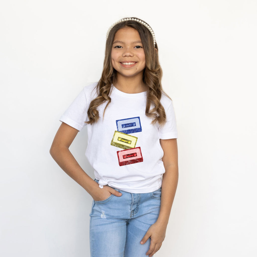 Cassette Tape Stack - Youth Short Sleeve Graphic T-Shirt product image 7