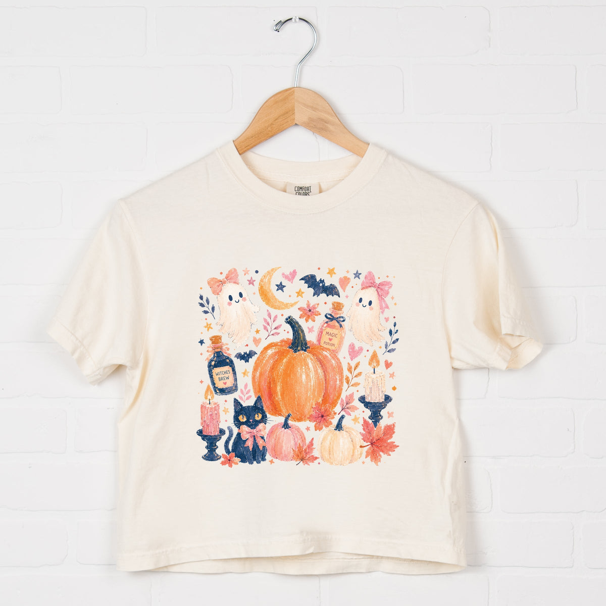 Coquette Halloween Floral - Women's Boxy Crop Top Graphic product image 5