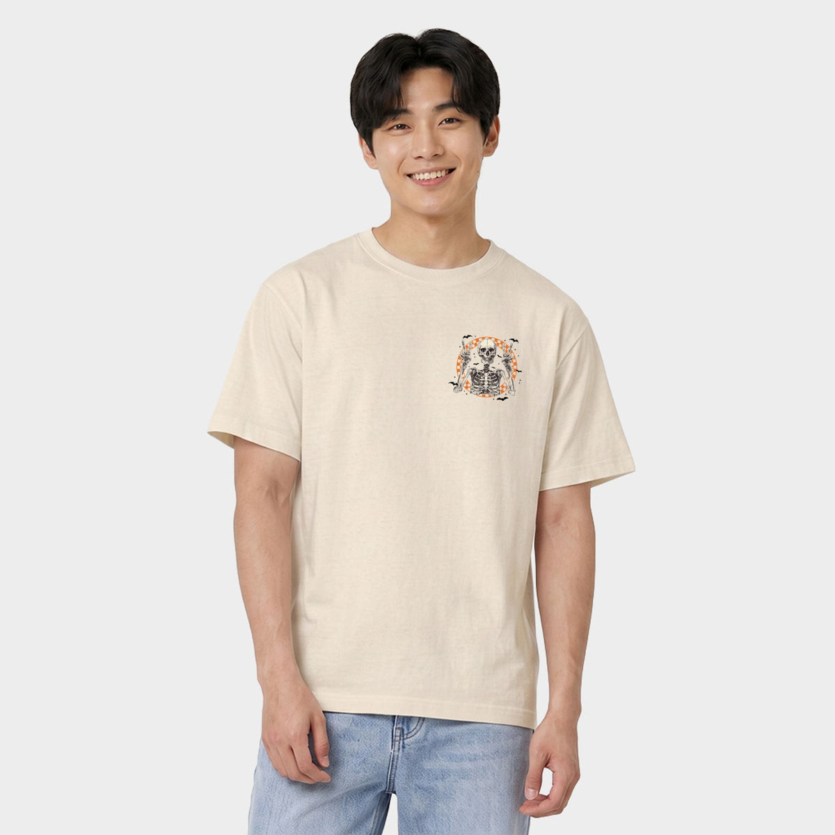 Peace Sign Skeleton - Men's Garment Dyed Graphic T-Shirt product image 11