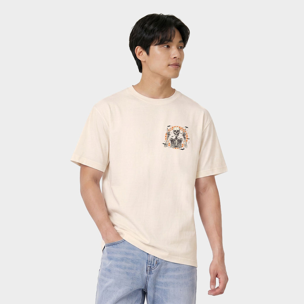 Peace Sign Skeleton - Men's Garment Dyed Graphic T-Shirt product image 5