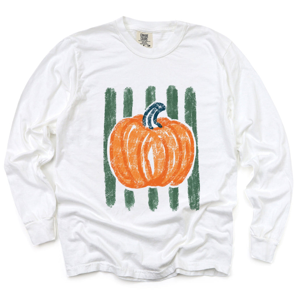 Pumpkin Stripes Distressed - Women's Garment Dyed Long product image 8