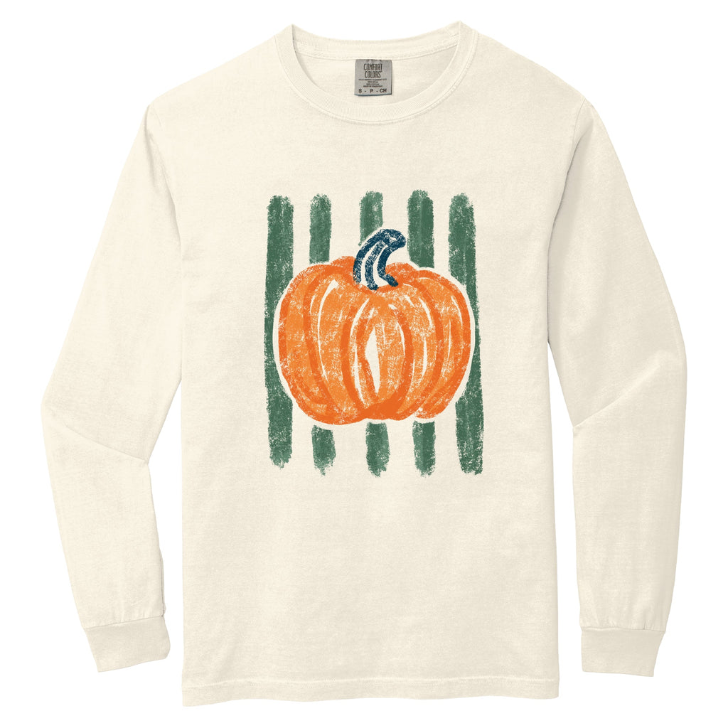 Pumpkin Stripes Distressed - Women's Garment Dyed Long product image 2