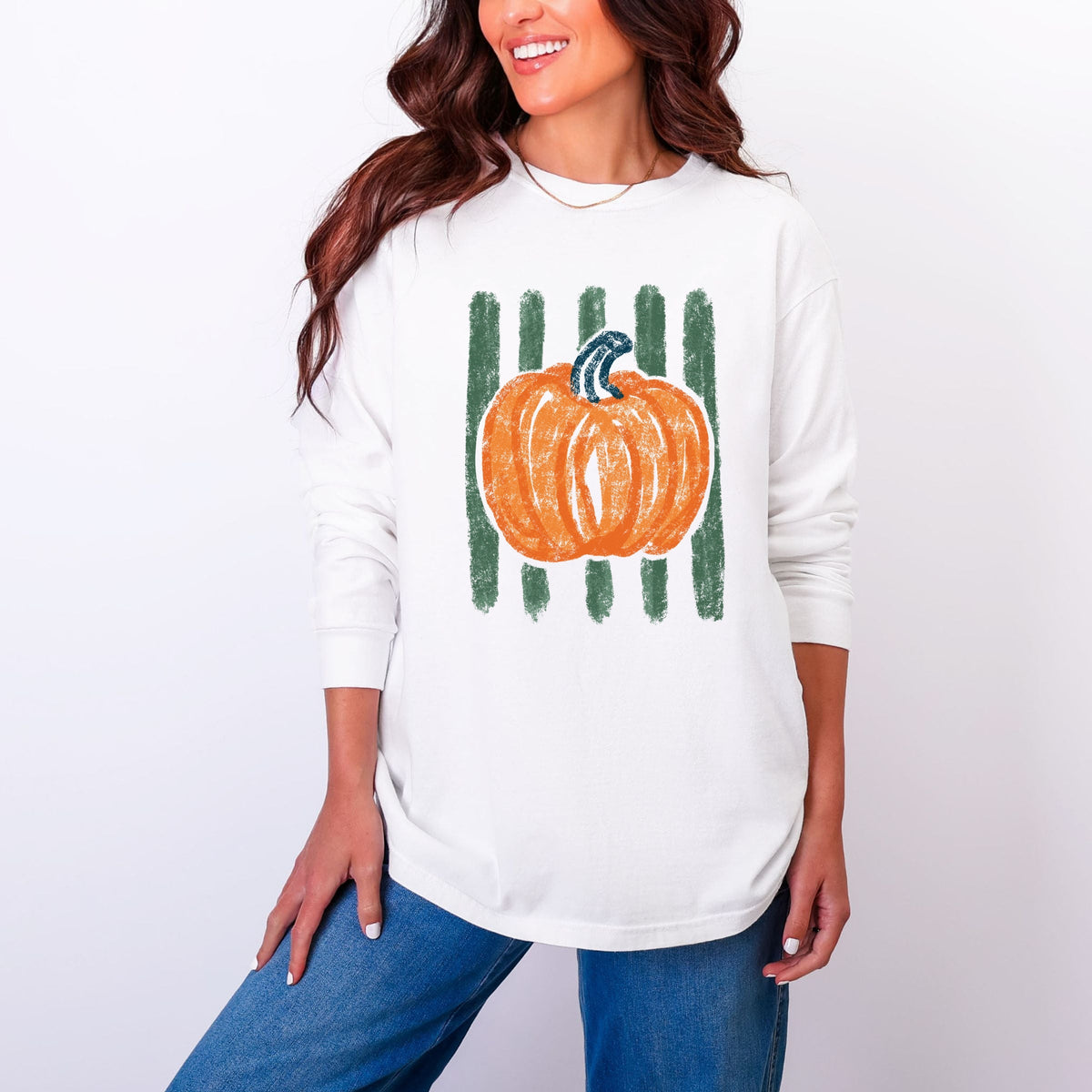 Pumpkin Stripes Distressed - Women's Garment Dyed Long product image 12