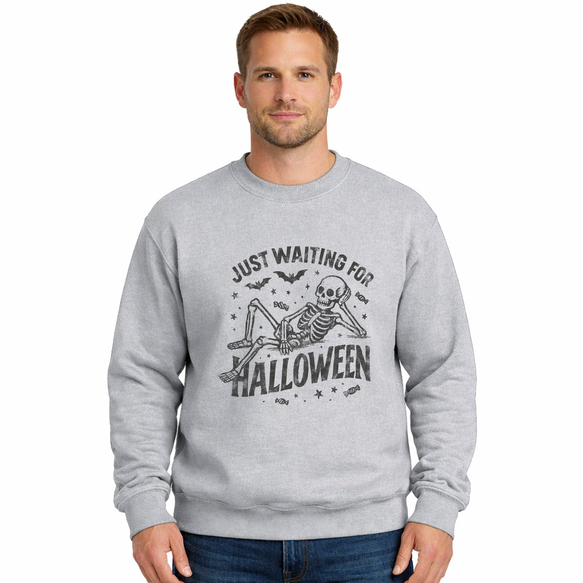 Just Waiting For Halloween Skeleton - Men's Graphic product image 1