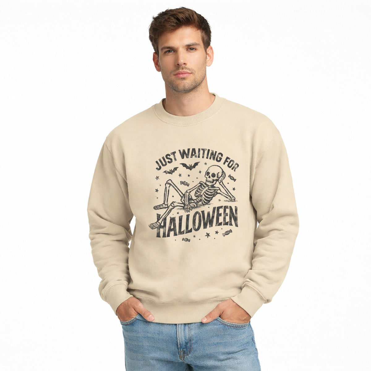 Just Waiting For Halloween Skeleton - Men's Graphic product image 4