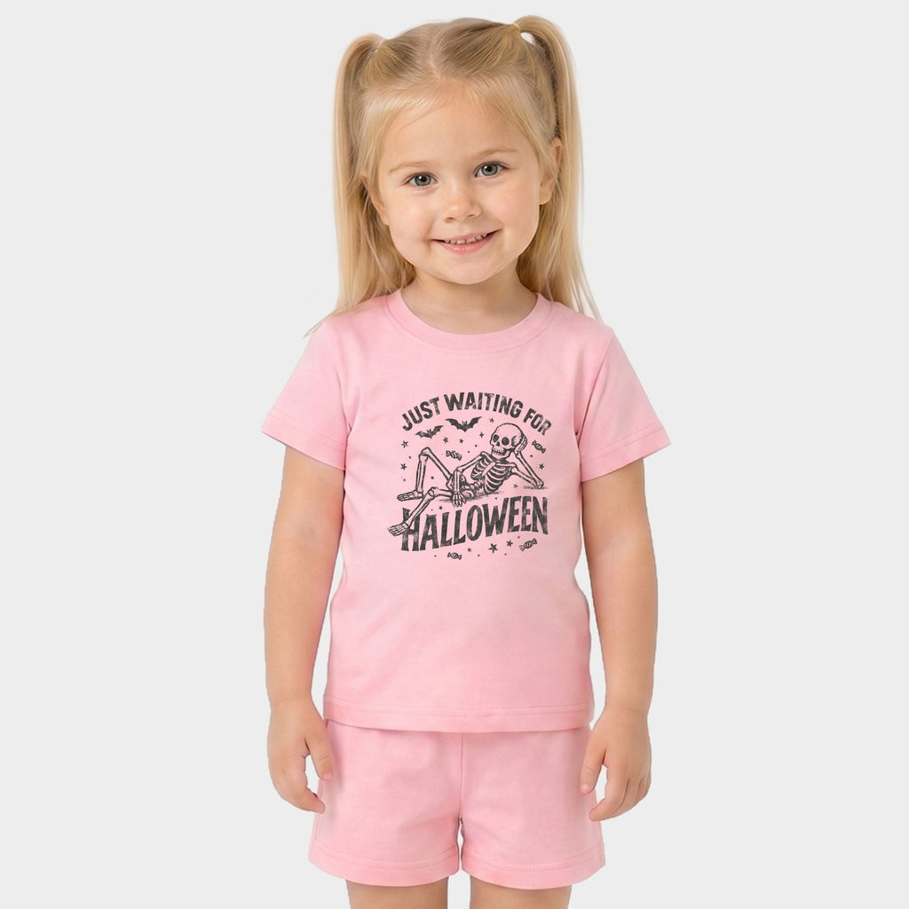 Just Waiting For Halloween Skeleton - Toddler Crew Shorts product image 7