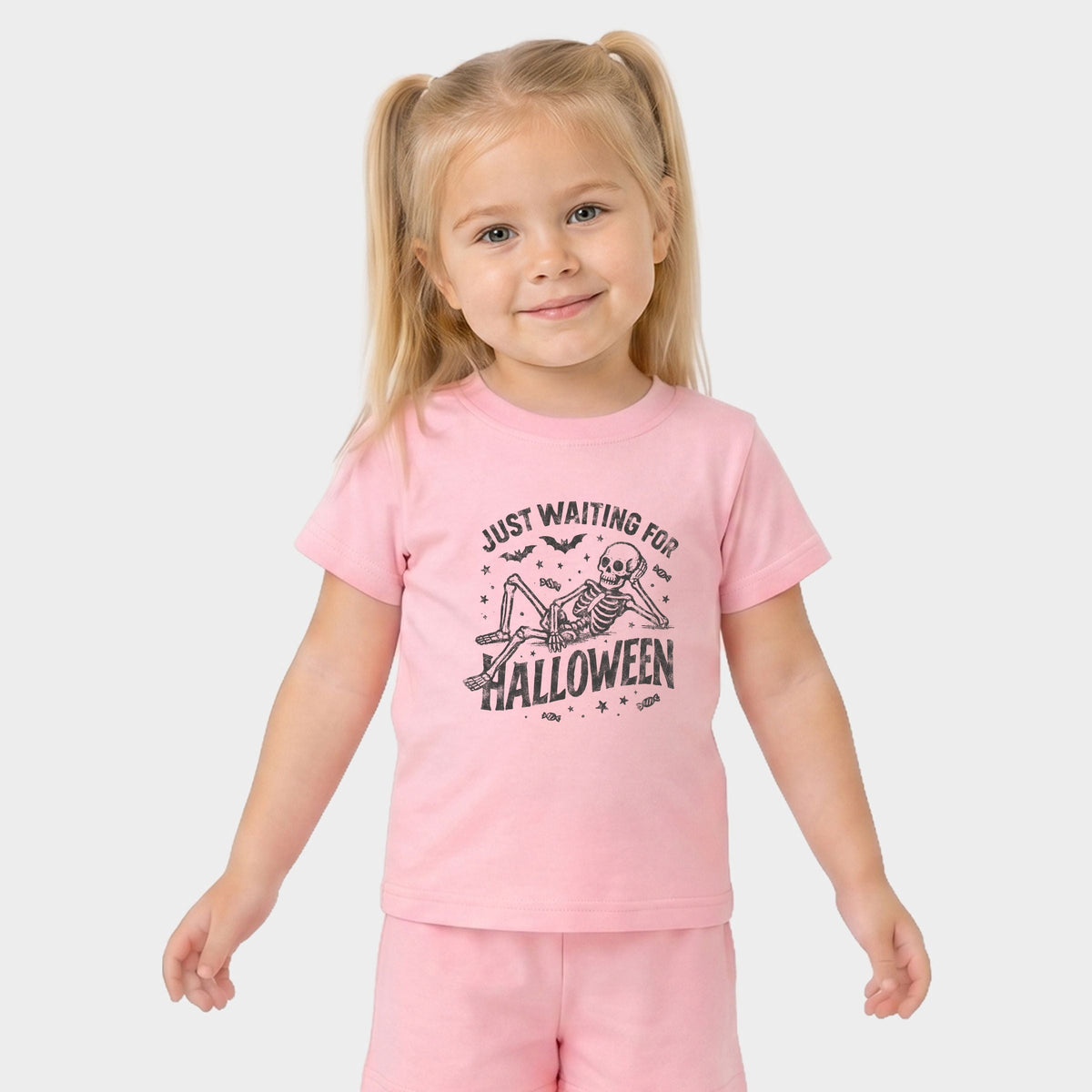 Just Waiting For Halloween Skeleton - Toddler Crew Shorts product image 9
