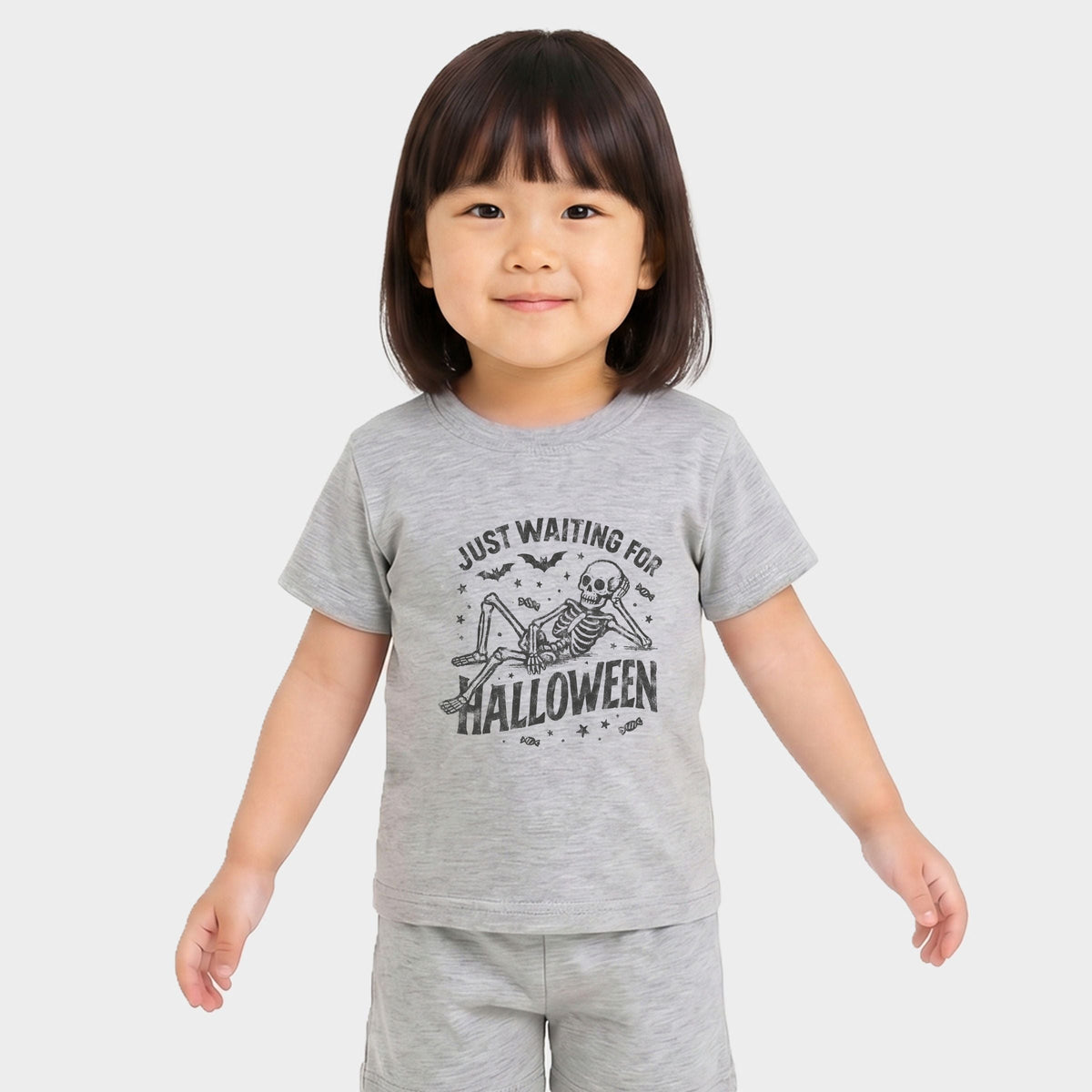 Just Waiting For Halloween Skeleton - Toddler Crew Shorts product image 5