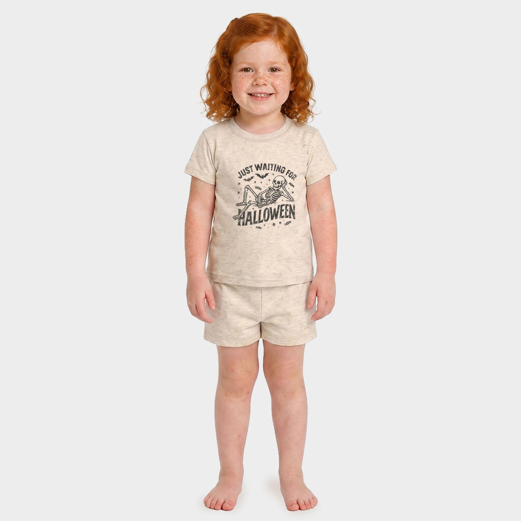 Just Waiting For Halloween Skeleton - Toddler Crew Shorts product image 2