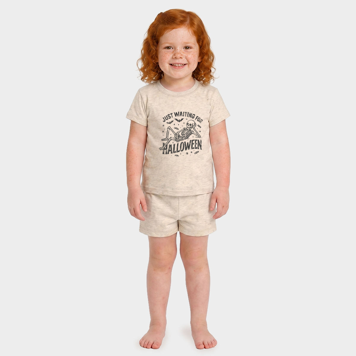 Just Waiting For Halloween Skeleton - Toddler Crew Shorts product image 2