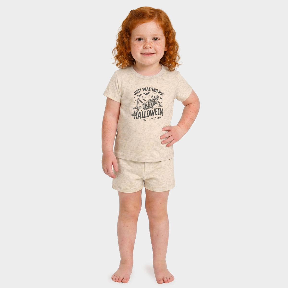 Just Waiting For Halloween Skeleton - Toddler Crew Shorts product image 3