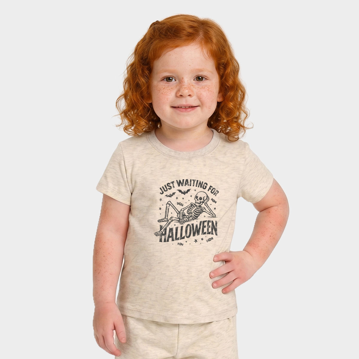 Just Waiting For Halloween Skeleton - Toddler Crew Shorts product image 13