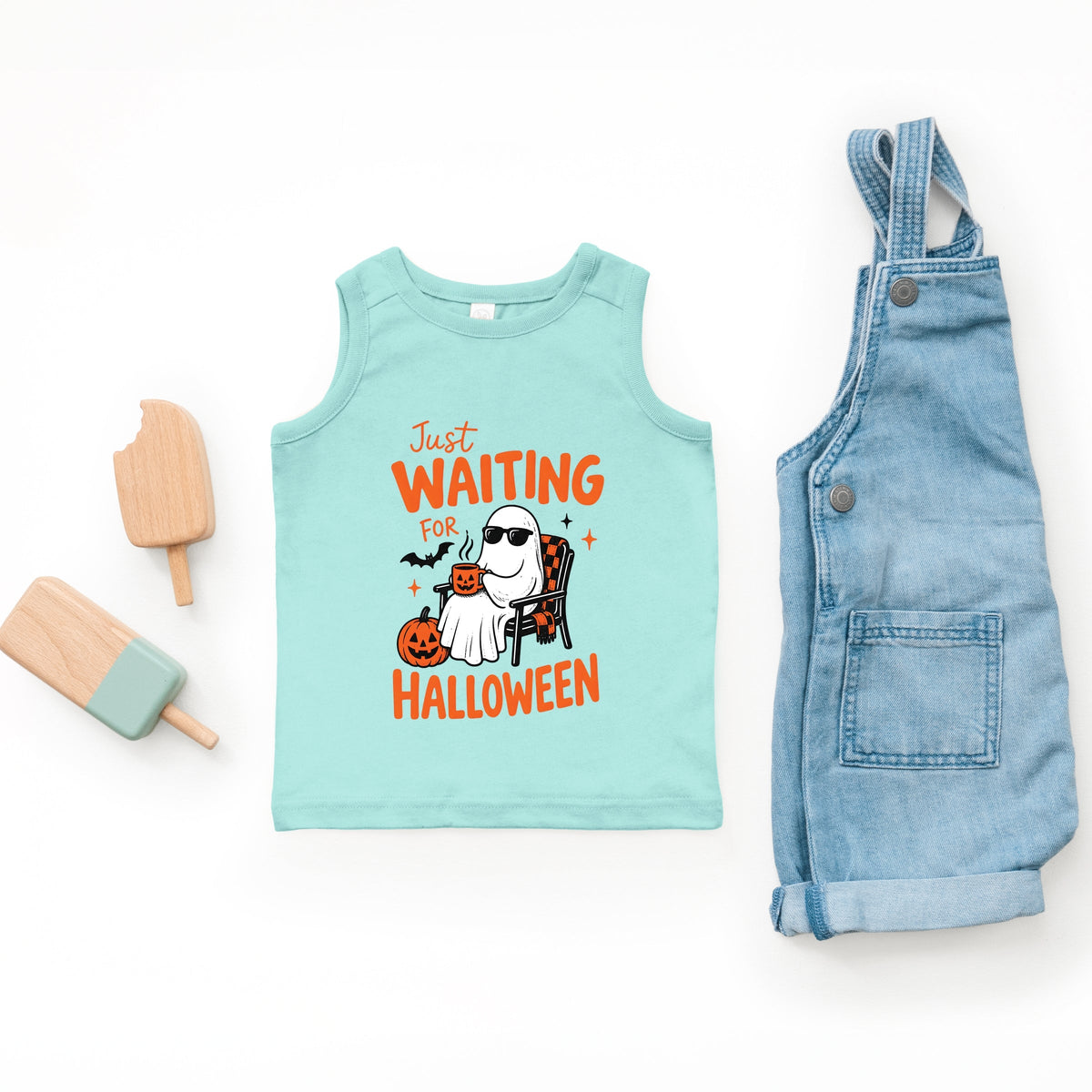 Just Waiting For Halloween Ghost - Toddler Graphic Tank