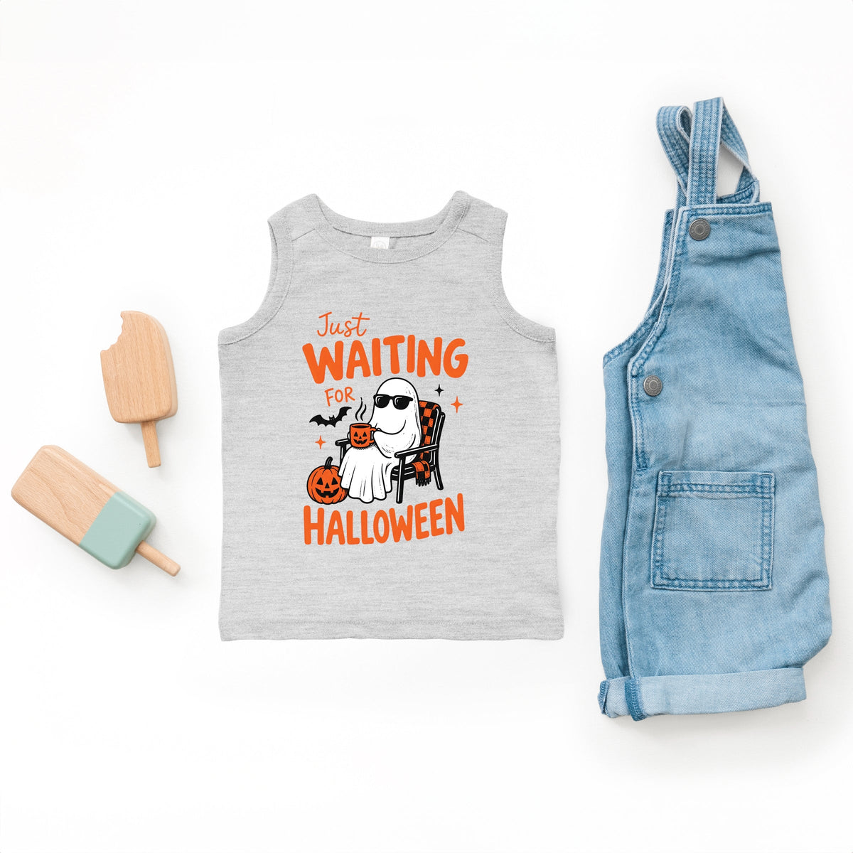 Just Waiting For Halloween Ghost - Toddler Graphic Tank