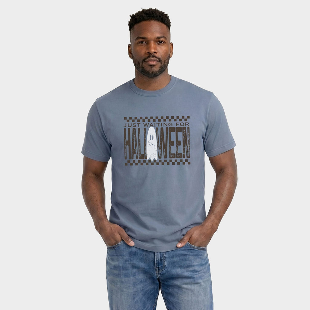 Just Waiting For Halloween Checkered - Men's Garment Dyed product image 1