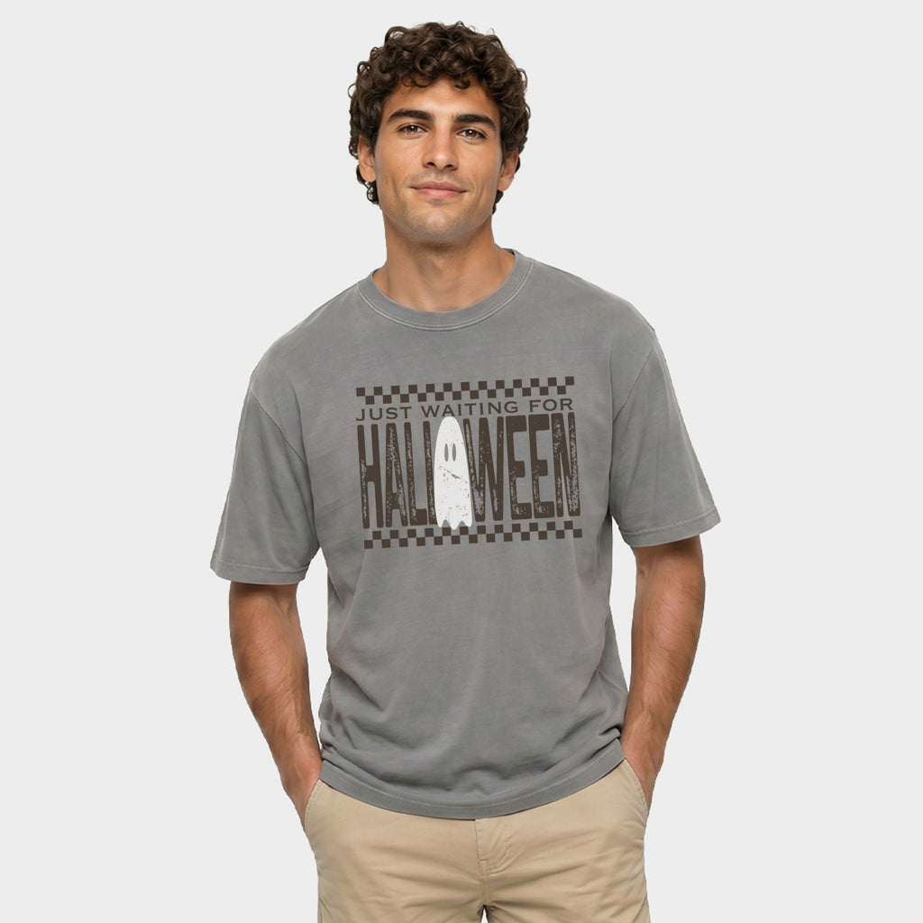 Just Waiting For Halloween Checkered - Men's Garment Dyed product image 5