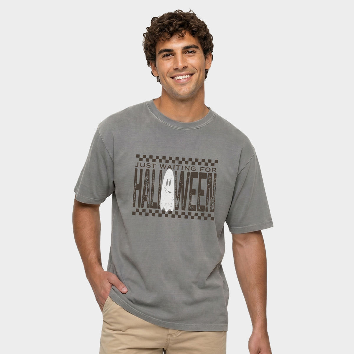 Just Waiting For Halloween Checkered - Men's Garment Dyed product image 4