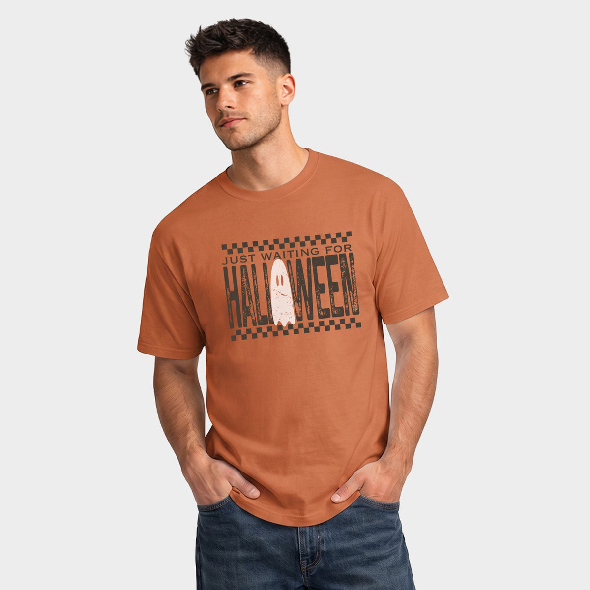 Just Waiting For Halloween Checkered - Men's Garment Dyed product image 8