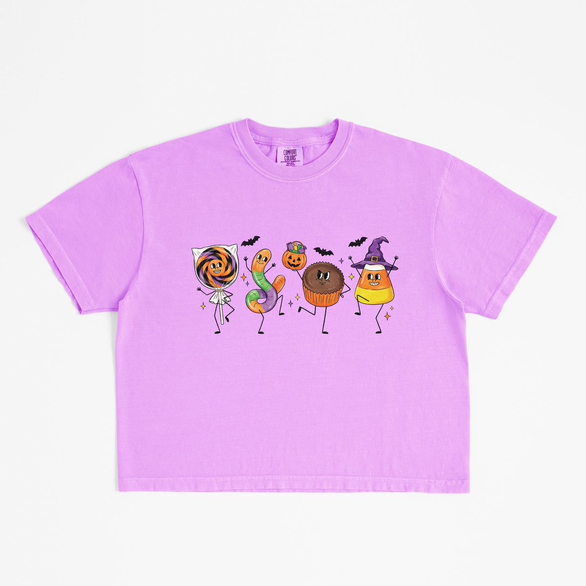 Candy Stick Figures - Women's Boxy Crop Top Graphic T-Shirt product image 2