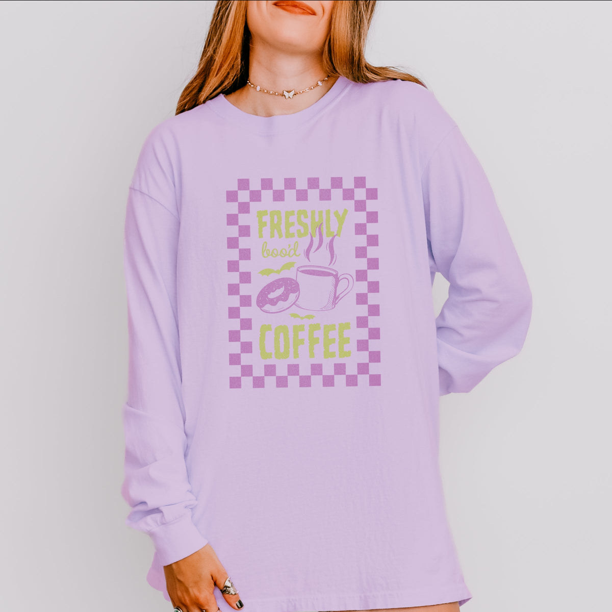 Freshly Boo'd Coffee - Women's Garment Dyed Long Sleeve product image 2