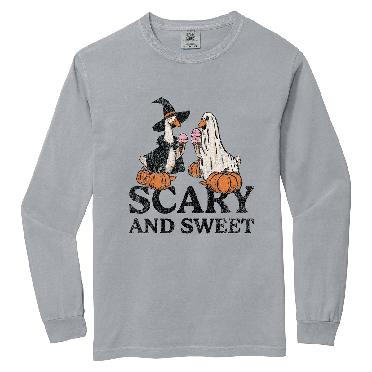Scary and Sweet Geese - Women's Garment Dyed Long Sleeve product image 2