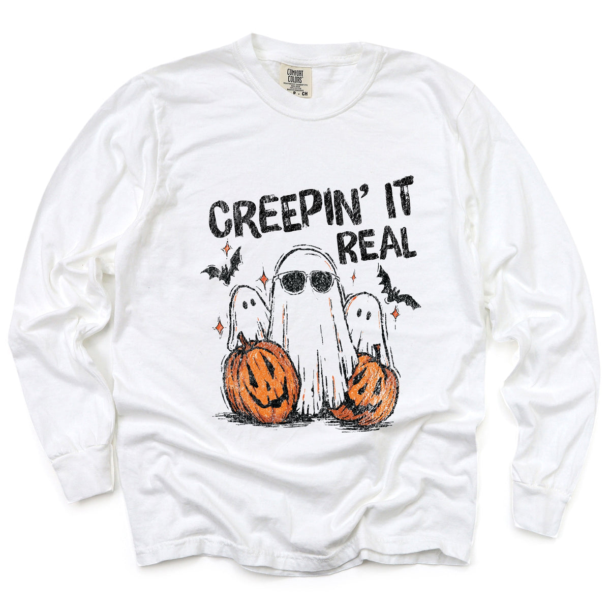 Creepin it Real Ghosts - Women's Garment Dyed Long Sleeve product image 2