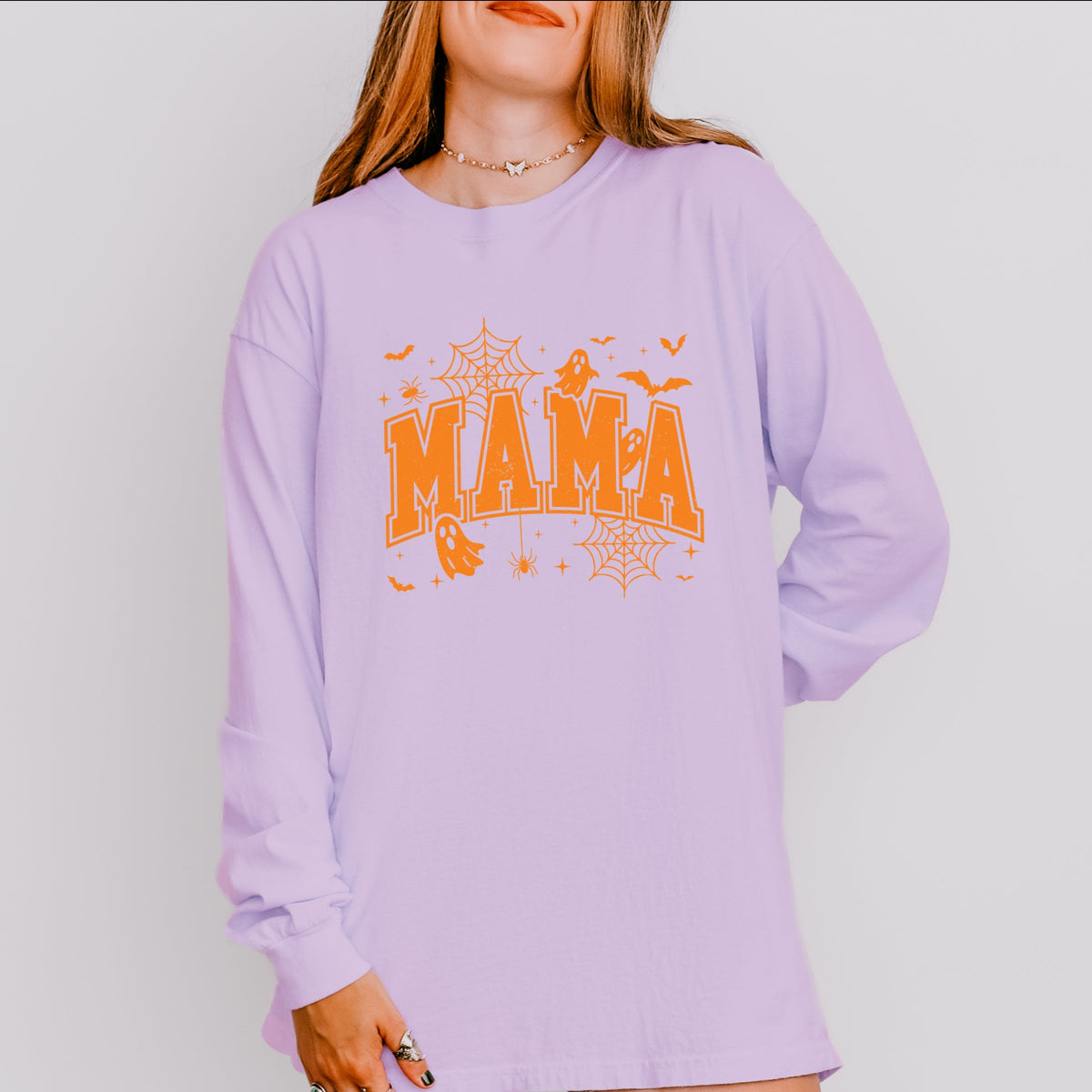 Mama Halloween Varsity - Women's Garment Dyed Long Sleeve product image 4