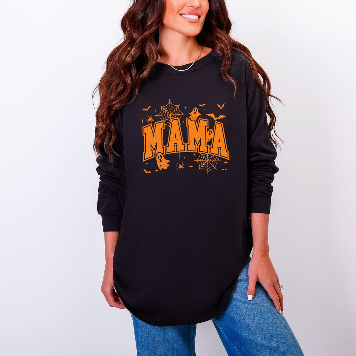 Mama Halloween Varsity - Women's Garment Dyed Long Sleeve product image 1