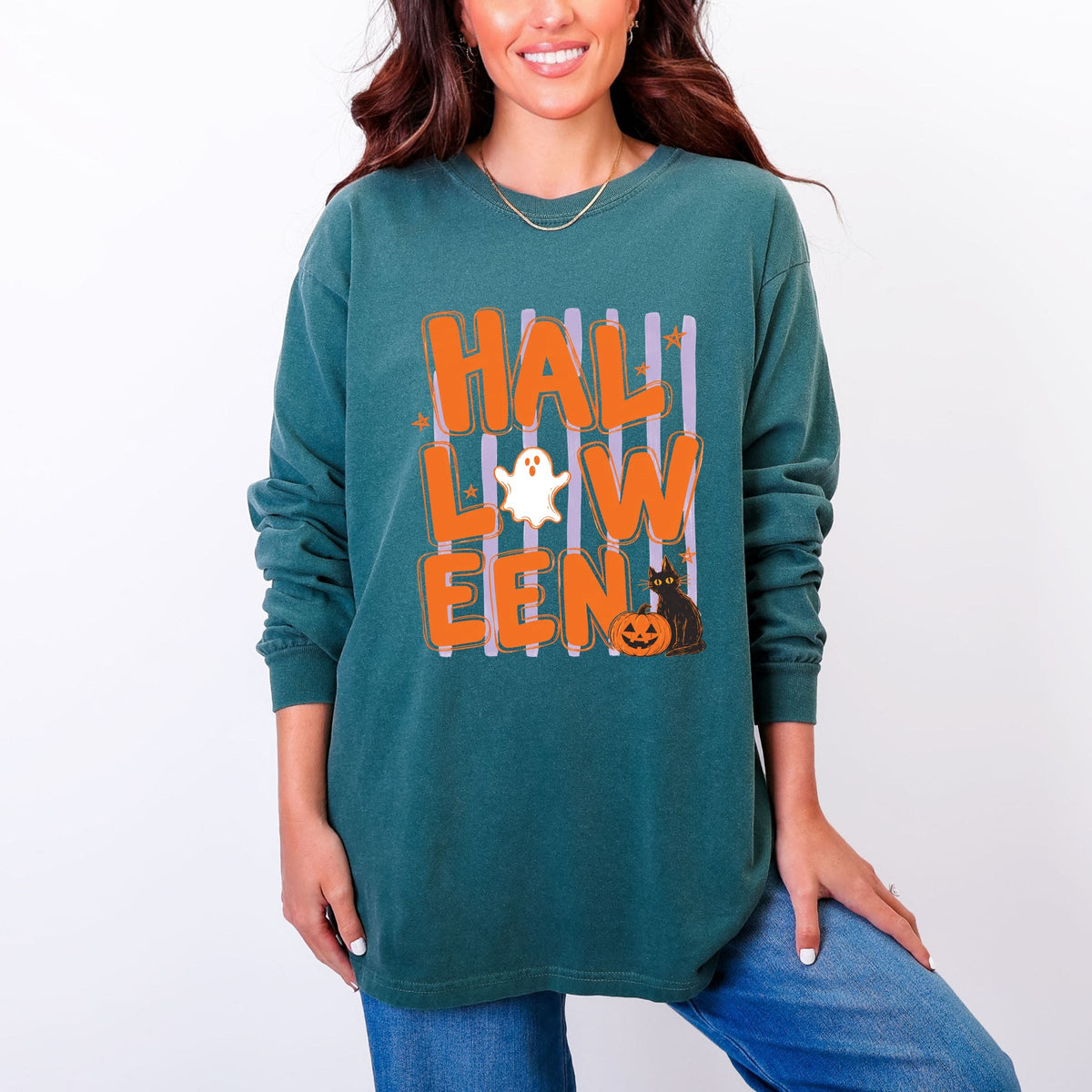 Halloween Stripes - Women's Garment Dyed Long Sleeve product image 4