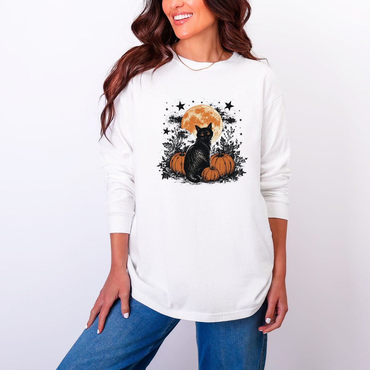Black Cat Pumpkins - Women's Garment Dyed Long Sleeve product image 7