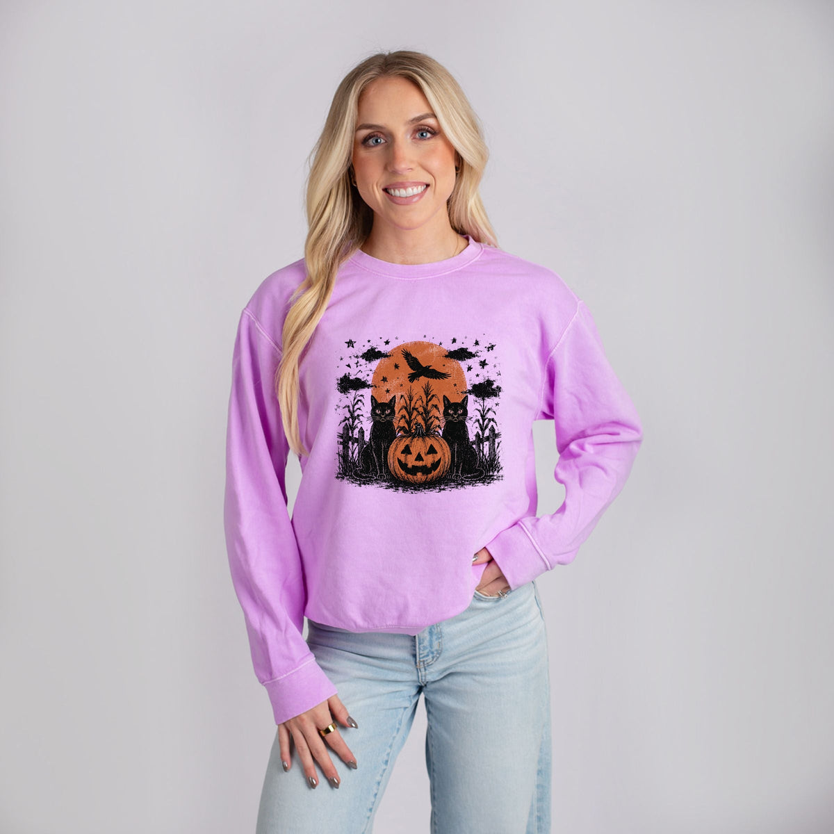 Black Cats Moon - Women's Lightweight Garment Dyed product image 3