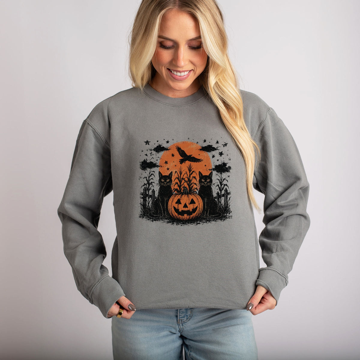 Black Cats Moon - Women's Lightweight Garment Dyed product image 1