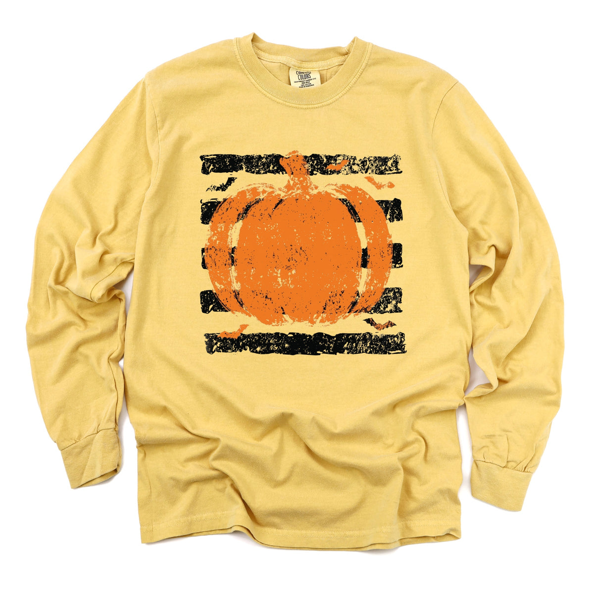 Pumpkin Stripes Bats - Women's Garment Dyed Long Sleeve product image 5