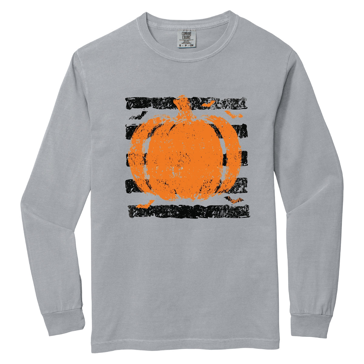 Pumpkin Stripes Bats - Women's Garment Dyed Long Sleeve product image 2