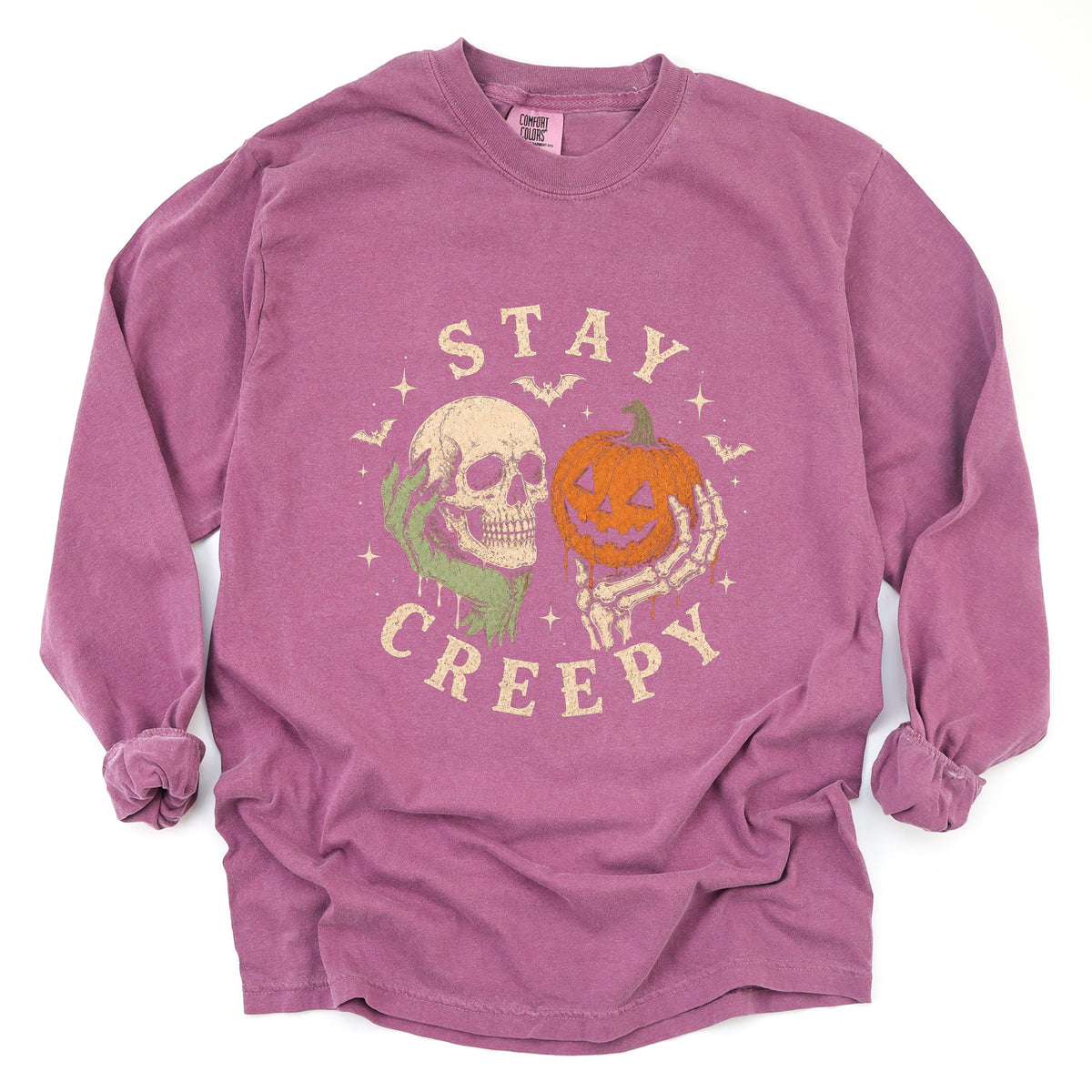 Stay Creepy - Women's Garment Dyed Long Sleeve Graphic product image 4