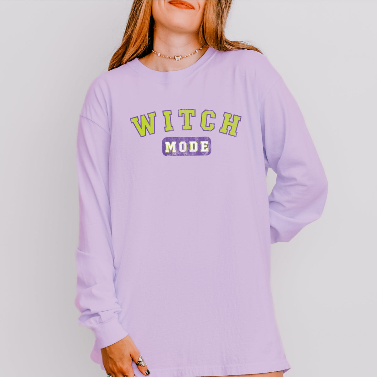Witch Mode - Women's Garment Dyed Long Sleeve Graphic product image 4