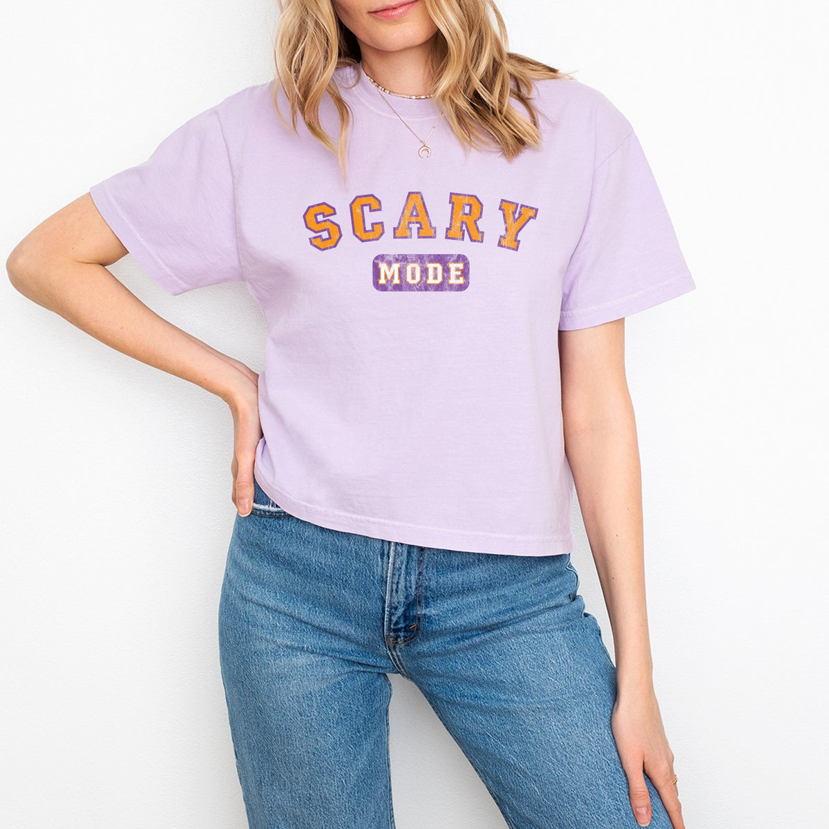 Scary Mode - Women's Boxy Crop Top Graphic T-Shirt product image 1
