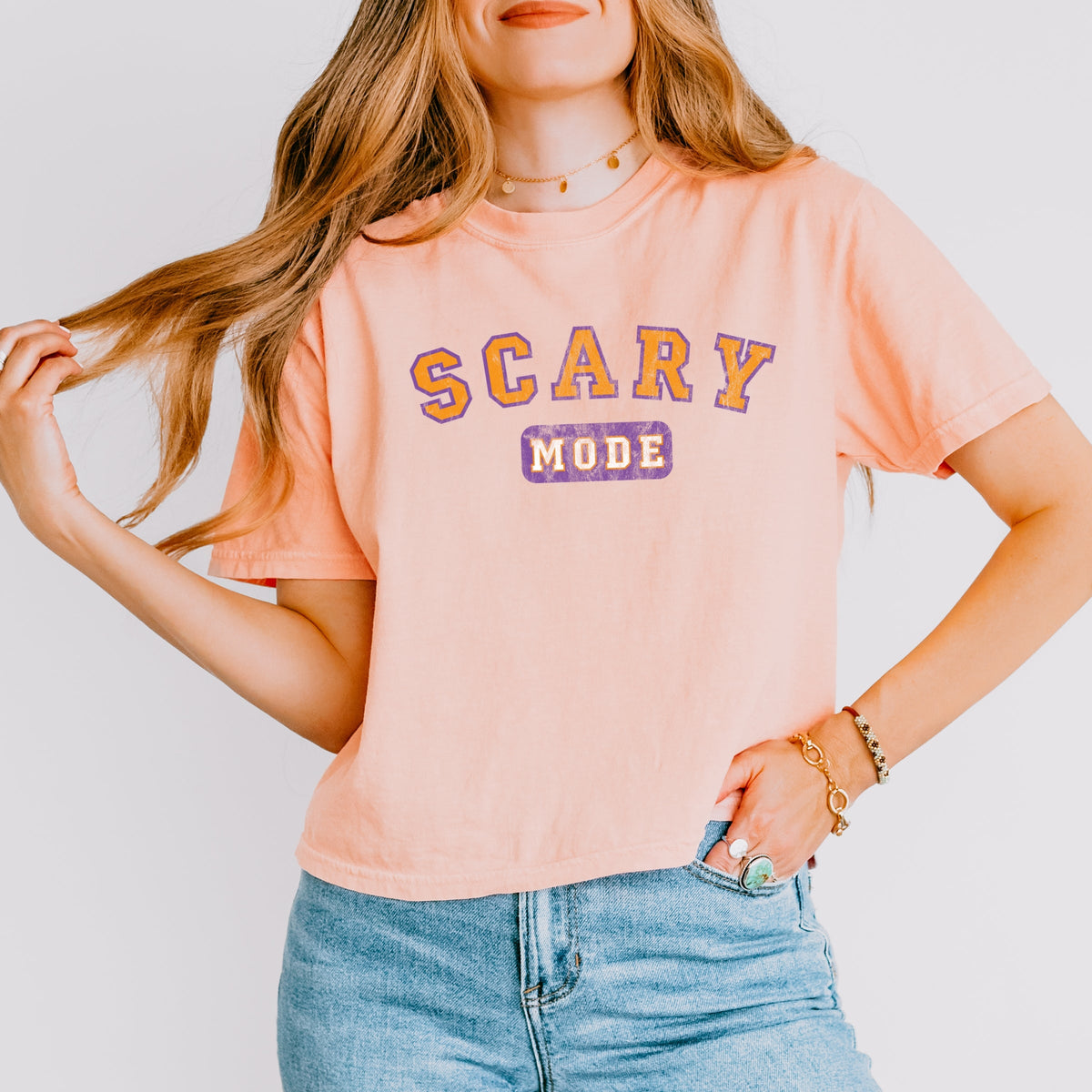 Scary Mode - Women's Boxy Crop Top Graphic T-Shirt product image 10