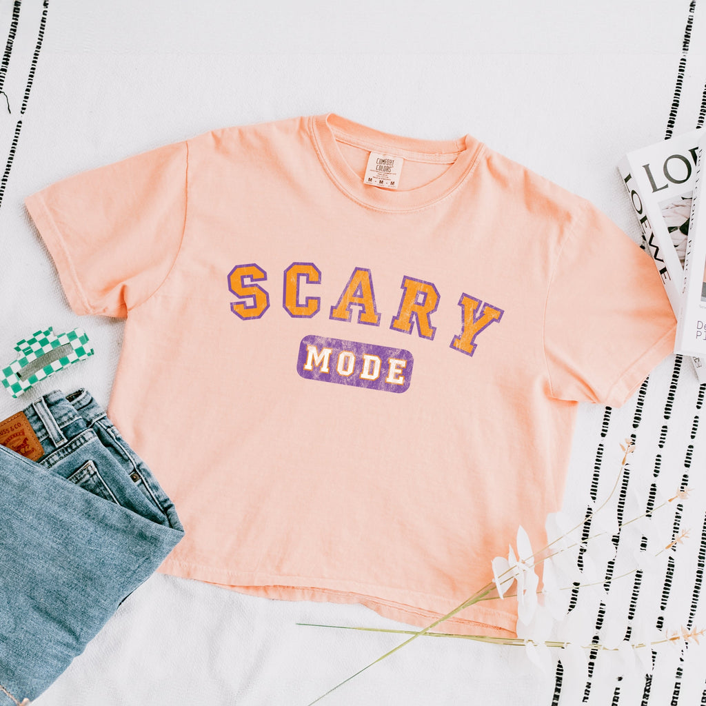 Scary Mode - Women's Boxy Crop Top Graphic T-Shirt product image 6
