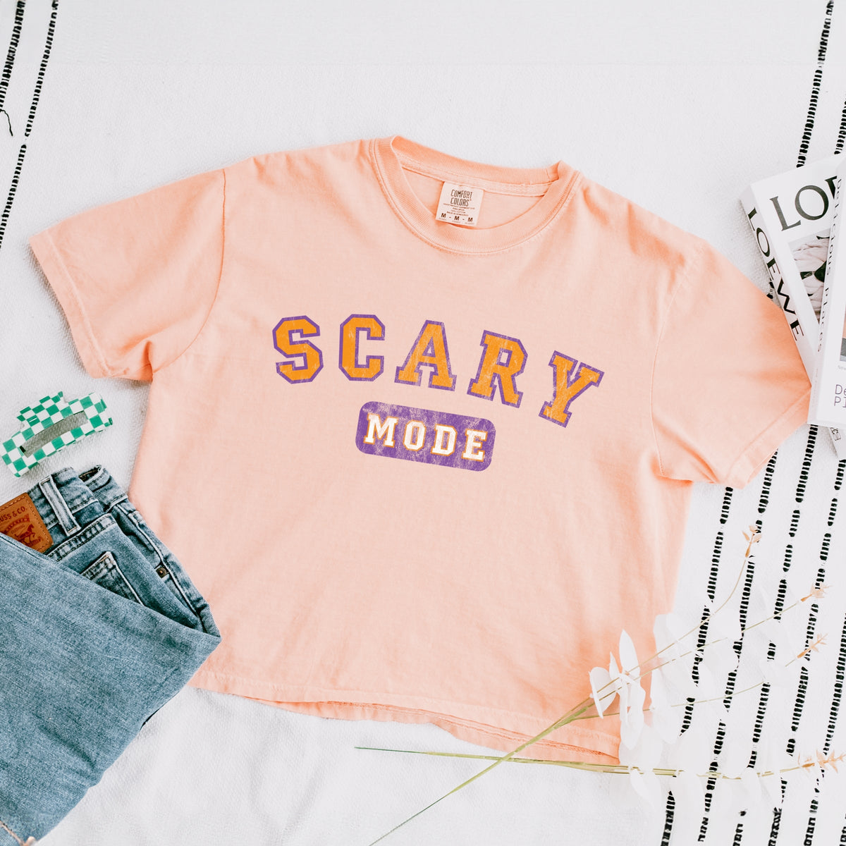 Scary Mode - Women's Boxy Crop Top Graphic T-Shirt product image 6