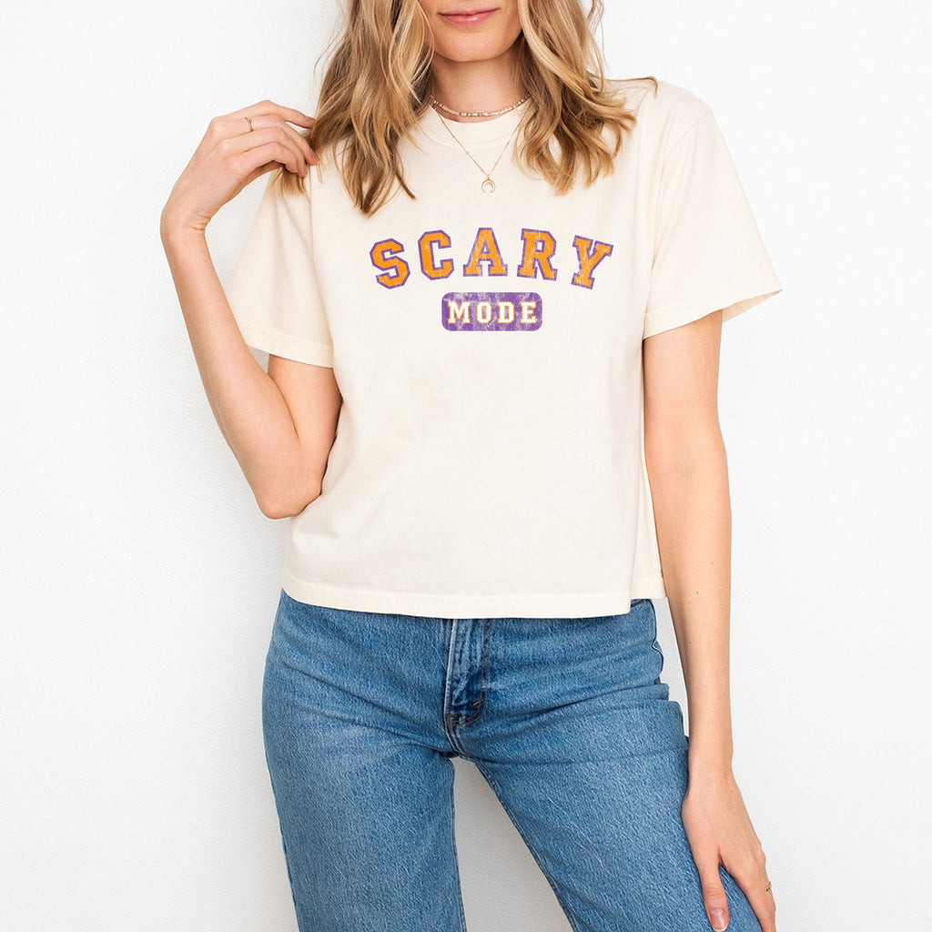 Scary Mode - Women's Boxy Crop Top Graphic T-Shirt product image 9