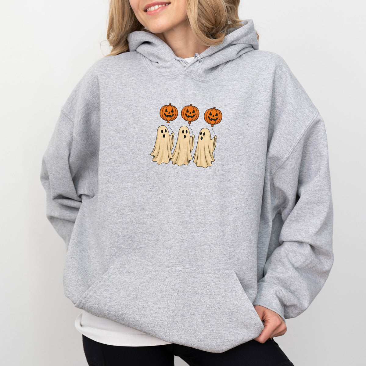 Ghosts With Pumpkins - Women's Graphic Hoodie product image 12